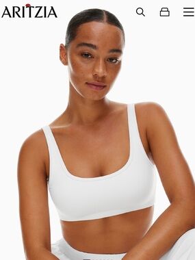 Aritzia TNA White Mini Bra Top